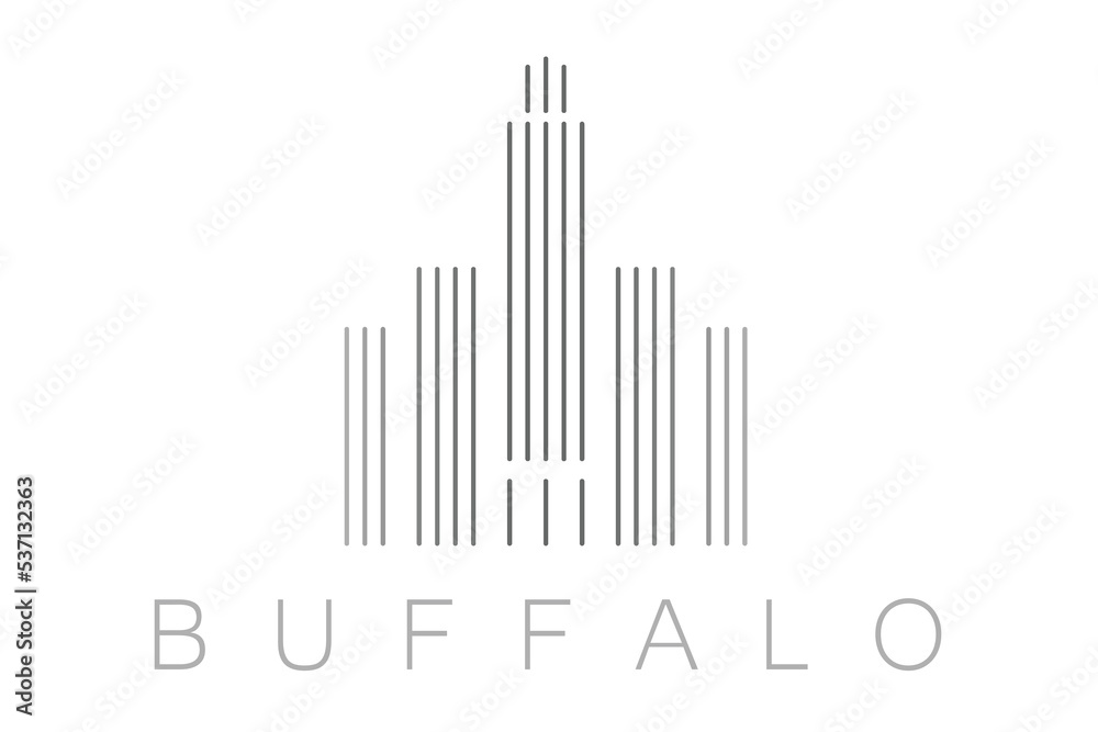 Vertical Bars Buffalo Landmark Skyline Vertical Bars Buffalo Landmark Skyline