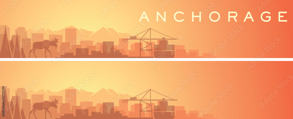 Anchorage Beautiful Skyline Scenery Banner