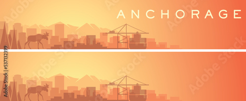 Anchorage Beautiful Skyline Scenery Banner photo