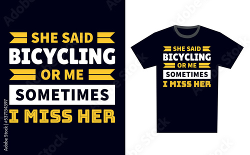 Bicycling T Shirt Design Template Vector