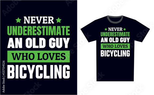 Bicycling T Shirt Design Template Vector