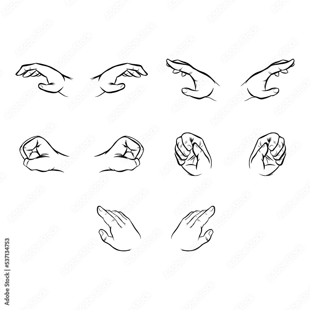Obraz premium hand icon set