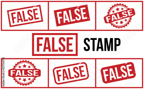False Rubber Stamp Set Vector