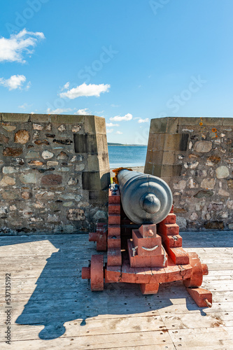 Cannon at the Fortress of Louisbourg in Cape Breton Canada