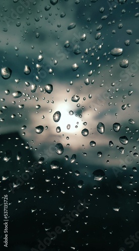 drops of water. Raindrops on the window glass