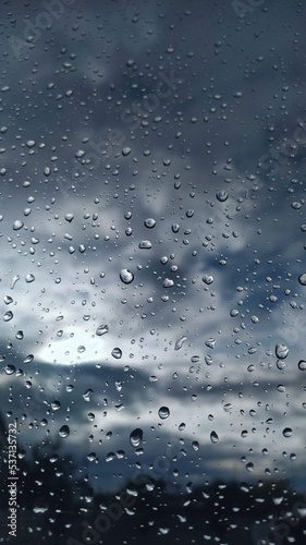 drops of water. Raindrops on the window glass