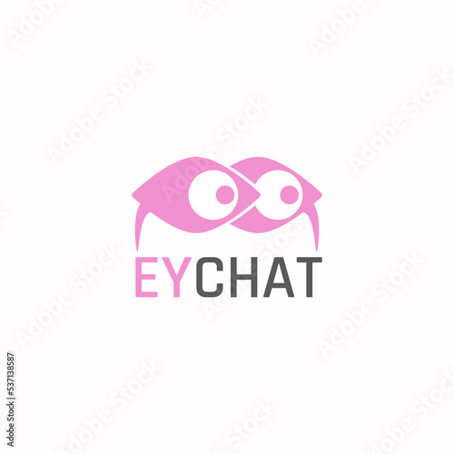 Dating app logo with two pink eyes.