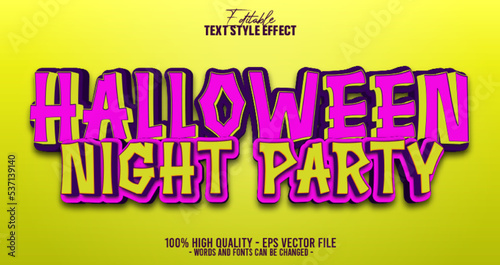 3d halloween party editable text effect template