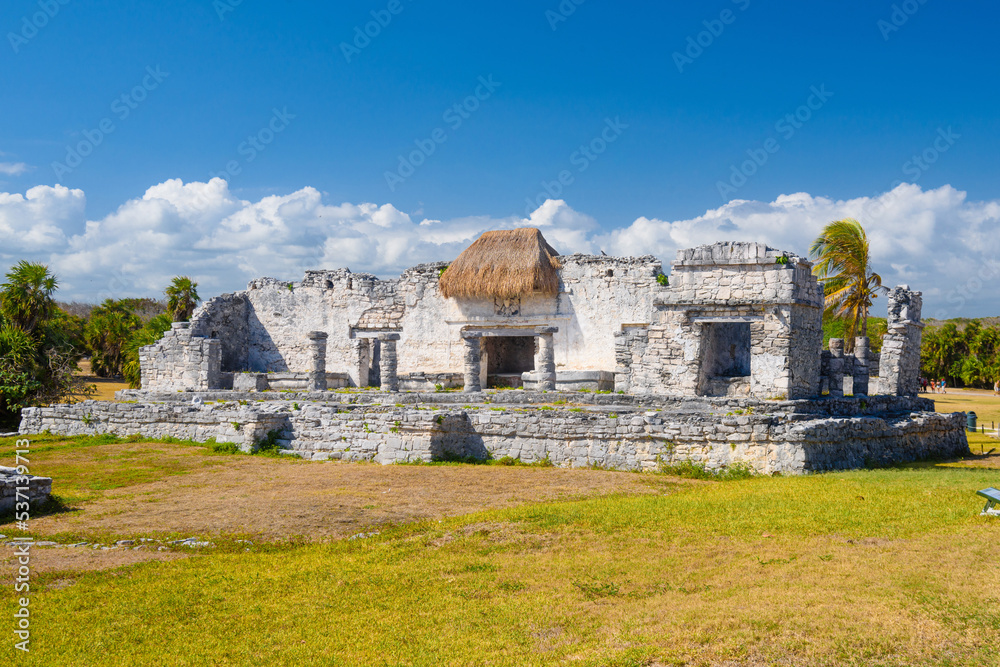 Great palace 25, Mayan Ruins in Tulum, Riviera Maya, Yucatan, Caribbean Sea, Mexico