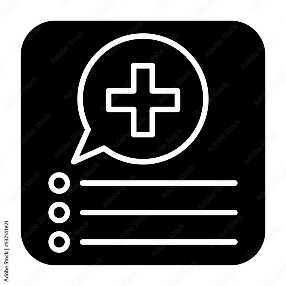 Fototapeta premium Medical App Glyph Icon