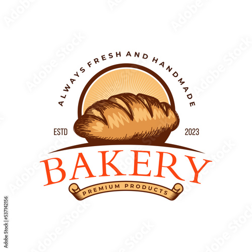 Vintage Retro Bakery Logo Badges And Labels Stock Vector Illustration
