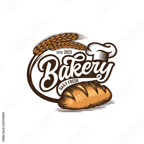 Vintage Retro Bakery Logo Badges And Labels Stock Vector Illustration