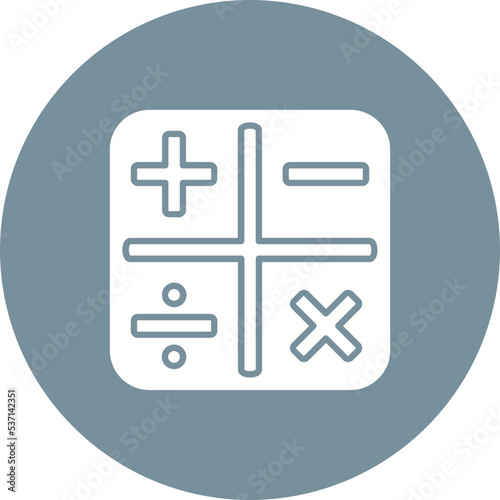 Calculator Multicolor Circle Glyph Inverted Icon