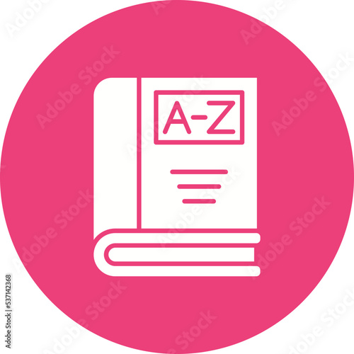 Dictionary Multicolor Circle Glyph Inverted Icon