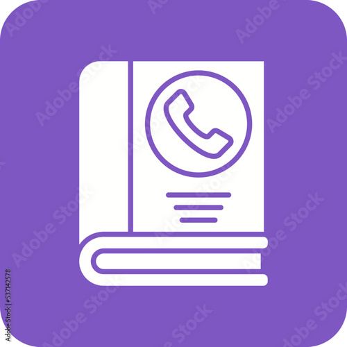 Phone Book Multicolor Round Corner Glyph Inverted Icon