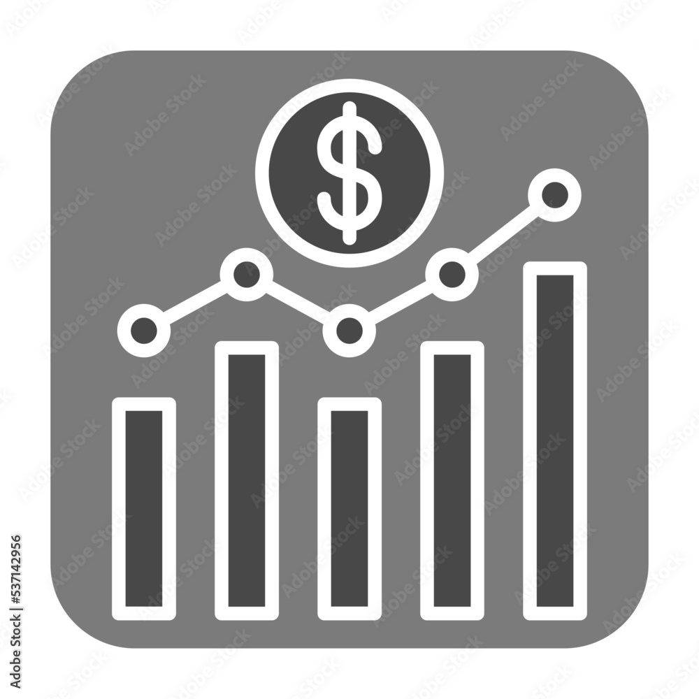 Stock Exchange App Greyscale Glyph Icon