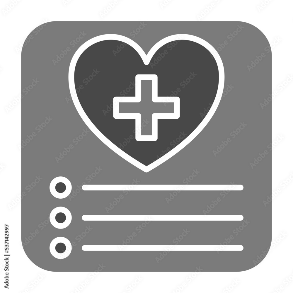 Fototapeta premium Daily Health App Greyscale Glyph Icon