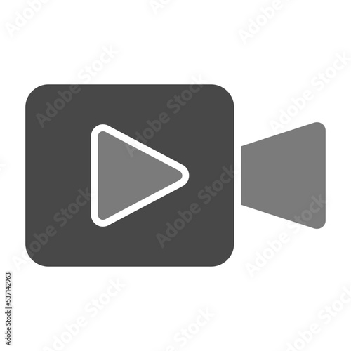 Video Calling App Greyscale Glyph Icon