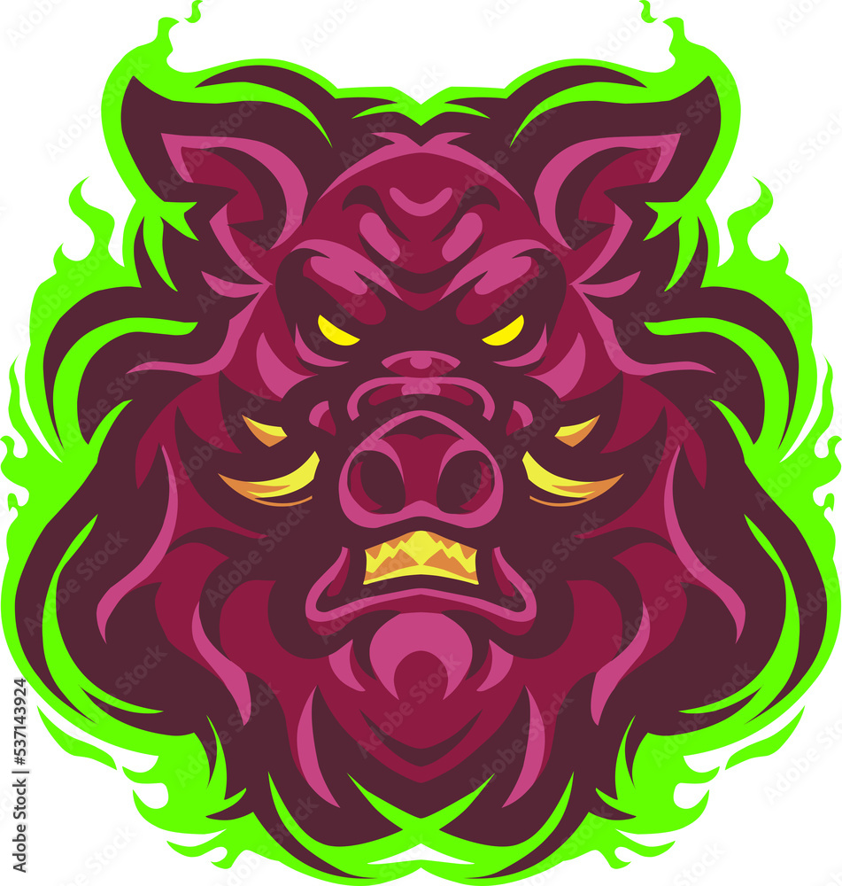 Wild boar head mascot