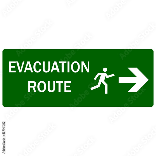 evacuation route sign photo