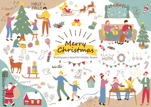 クリスマスを楽しむ人達