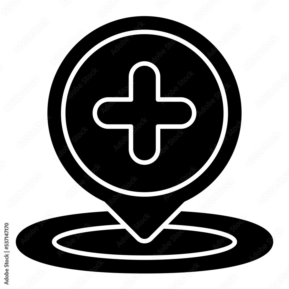 Obraz premium hospital solid icon