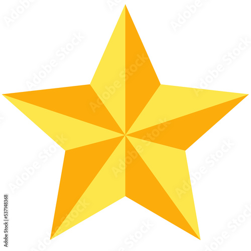 Yellow star icon on transparent background. Star sign. Cartoon star symbol. flat style.