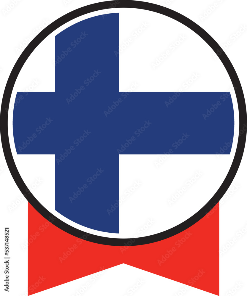 Fototapeta premium Finland flag, the flag of Finland, vector illustration