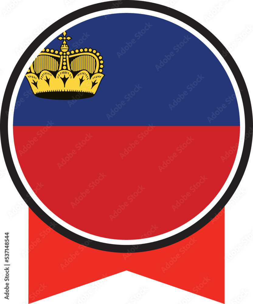 Obraz premium Liechtenstein flag, the flag of Liechtenstein, vector illustration