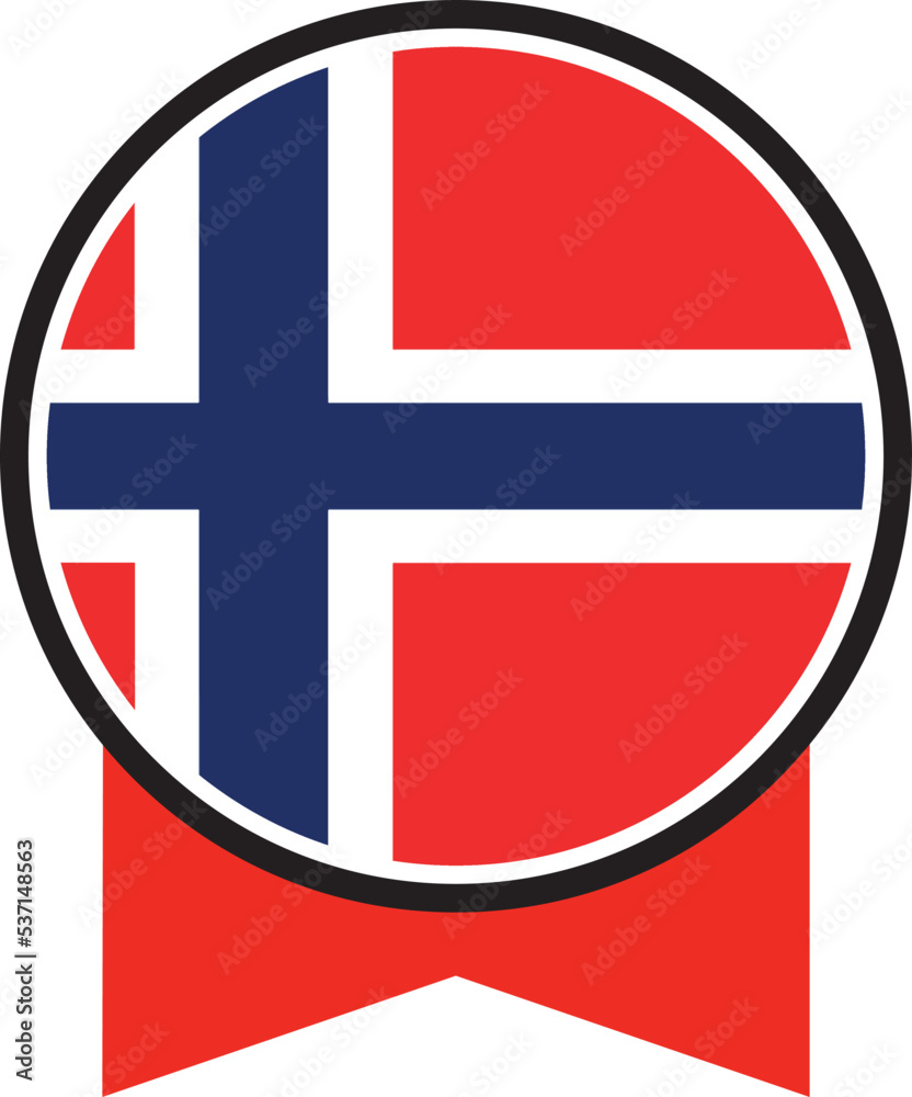 Obraz premium Norway flag, the flag of Norway, vector illustration