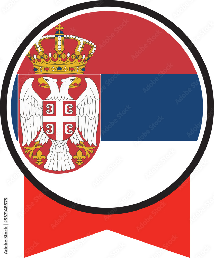 Obraz premium Serbia flag, the flag of Serbia, vector illustration