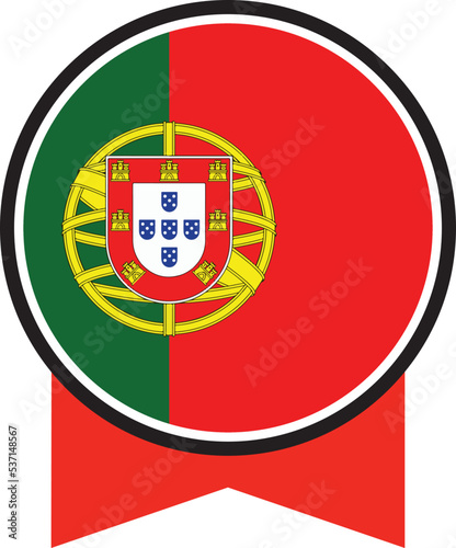 Portuguese flag, the flag of Portuguese, vector illustration