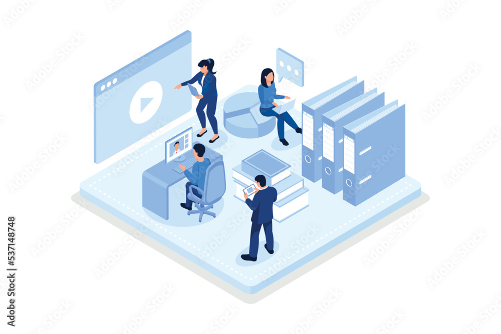 Online education concept with text place. Can use for web banner, infographics, hero images, isometric vector modern illustration Online education concept with text place. Can use for web banner, infographics, hero images, isometric vector modern illustration