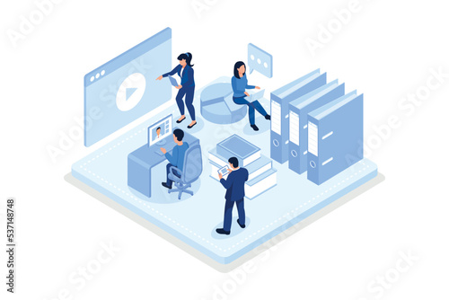 Online education concept with text place. Can use for web banner, infographics, hero images, isometric vector modern illustration © Alwie99d