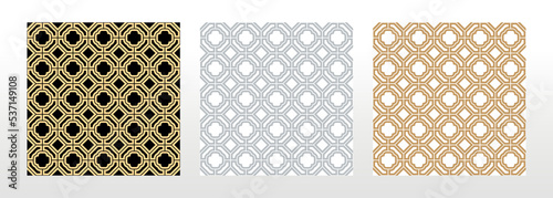 Geometric set of seamless colored patterns. Simpless vector graphics