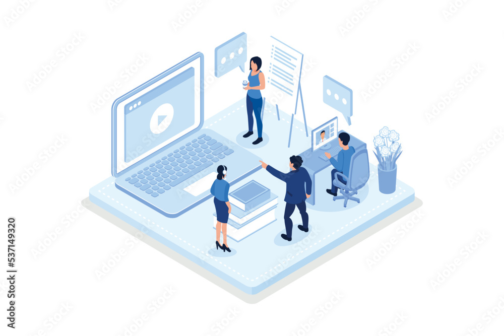 Online courses concept. Can use for web banner, infographics, hero images, isometric vector modern illustration Online courses concept. Can use for web banner, infographics, hero images, isometric vector modern illustration