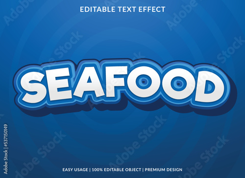 seafood text effect template use for business logo and brand