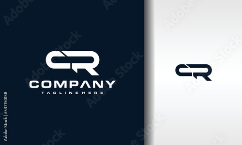 monogram initial letter CR logo