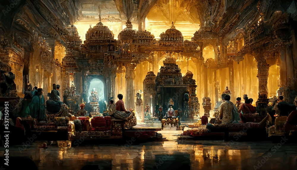 AI Generated Image Depicting The Throne Room And Court Of An Ancient 