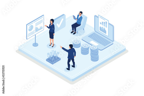 Personal finance management and financial literacy, isometric vector modern illustration