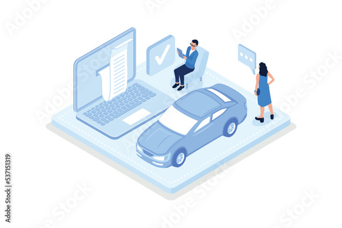 Financial management, Characters paying credit, mortgage, taxes, isometric vector modern illustration