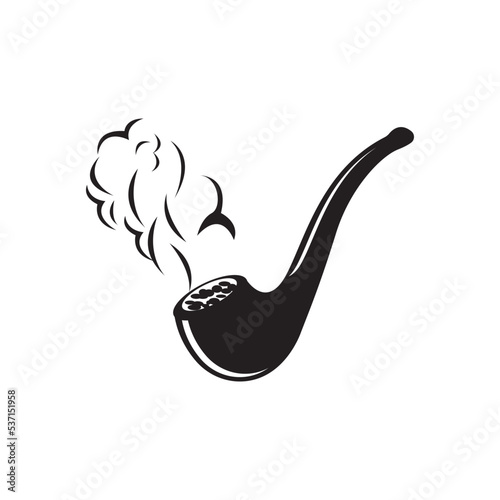 smoking pipe icon logo vector design