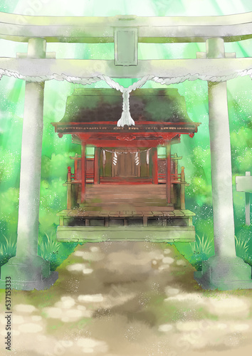 柔らかい雰囲気の神秘的な神社