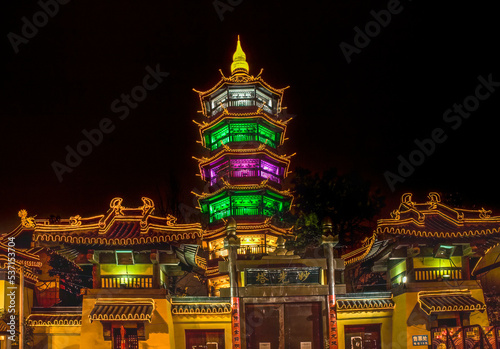 Buddhist Nanchang Nanchan Temple Wuxi Jiangsu China Night photo