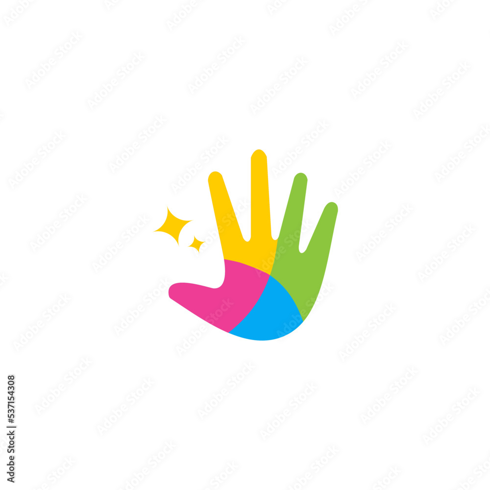 Colorful Hand Logo care design Colorful Hand Logo care design