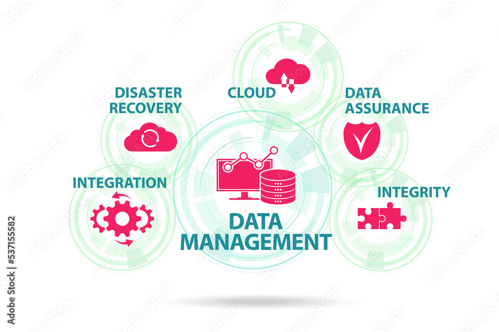 Fototapeta premium Data management concept business illustration