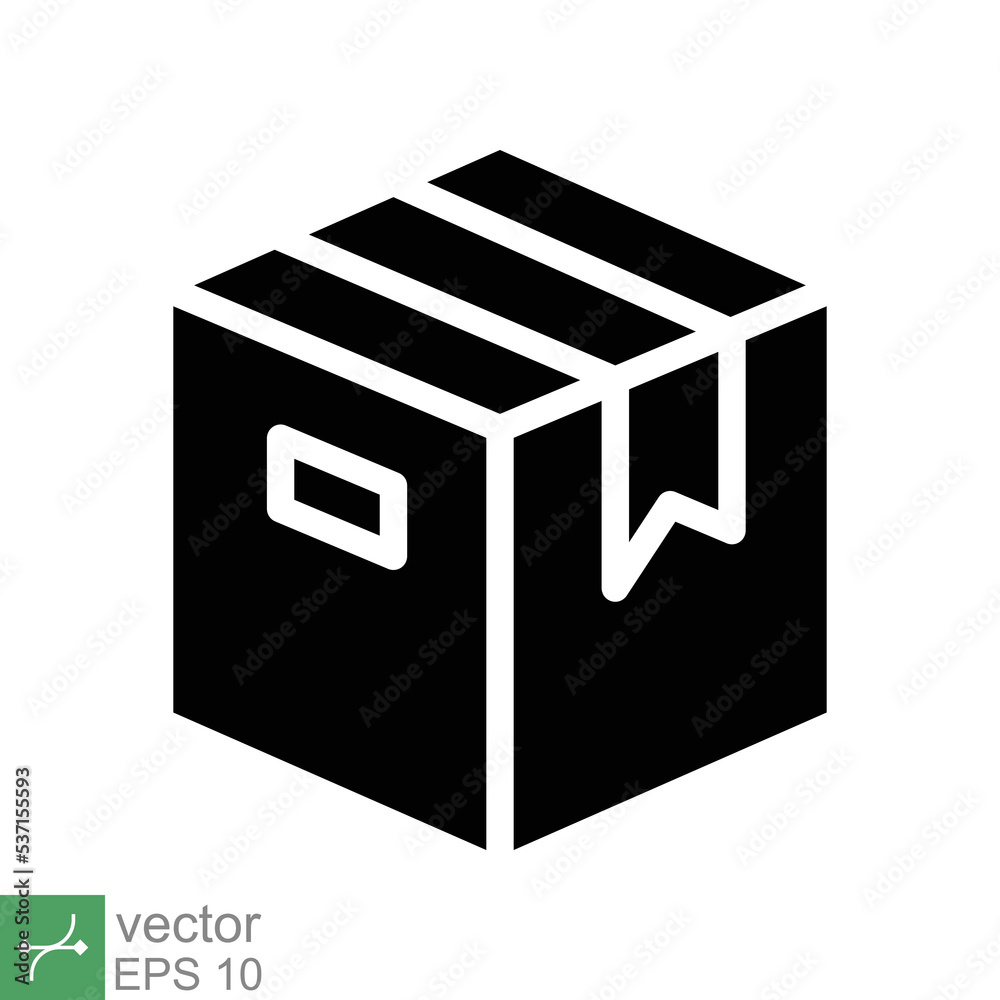 Box icon. Simple solid style. Package, parcel, post, collection, storage, packaging, cargo, carton, cardboard, delivery concept. Glyph vector illustration isolated on white background. EPS 10. Box icon. Simple solid style. Package, parcel, post, collection, storage, packaging, cargo, carton, cardboard, delivery concept. Glyph vector illustration isolated on white background. EPS 10.