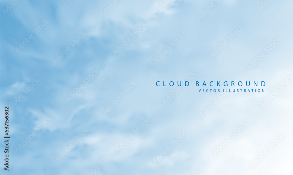 Realistic big blue clouds fog smoke white blank space background vector ...