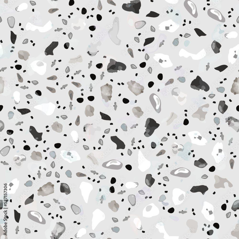 Terrazzo Texture Vector. Flooring Seamless Pattern