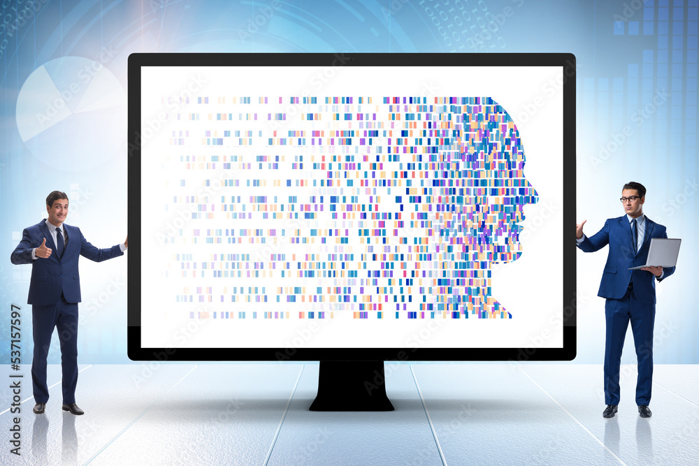 Businessman in genome data concept